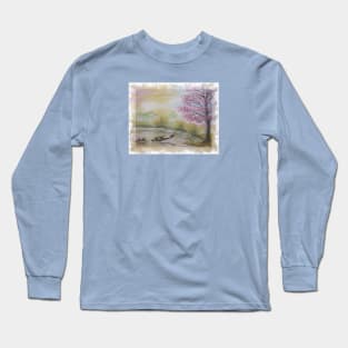 Turtles in a Row and a Duck Long Sleeve T-Shirt